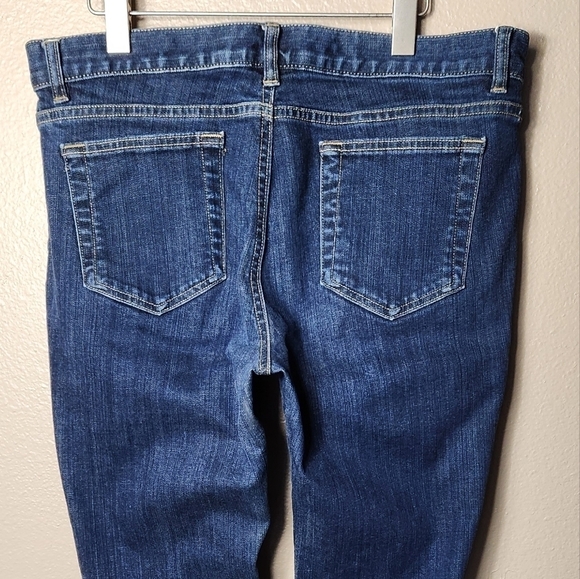 Lands End Dark Wash Mid Rise Bootcut Jeans-Size 14 - Picture 7 of 10